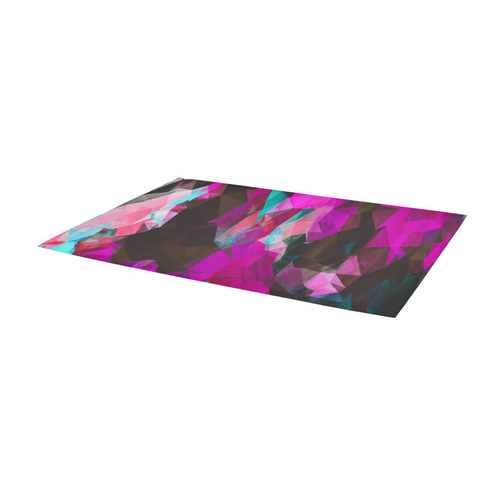 psychedelic geometric polygon abstract pattern in purple pink blue Area Rug 9'6''x3'3''