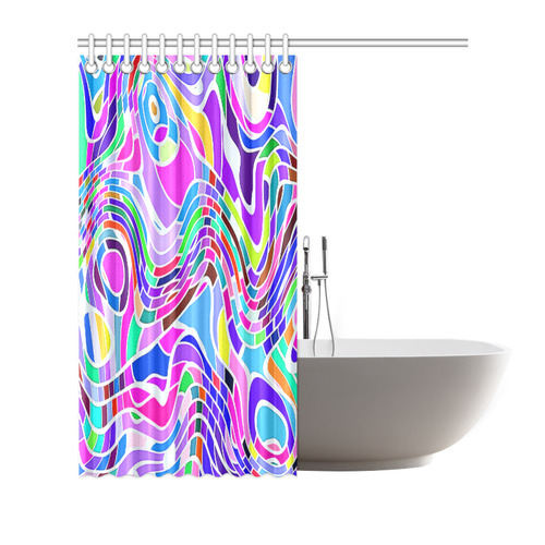 Abstract Pop Colorful Swirls Shower Curtain 66"x72"