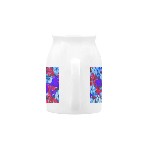 closeup flower texture abstract in blue purple red Milk Cup (Small) 300ml