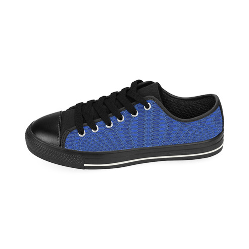 Shades_of_Blue Low Top Canvas Shoes for Kid (Model 018)