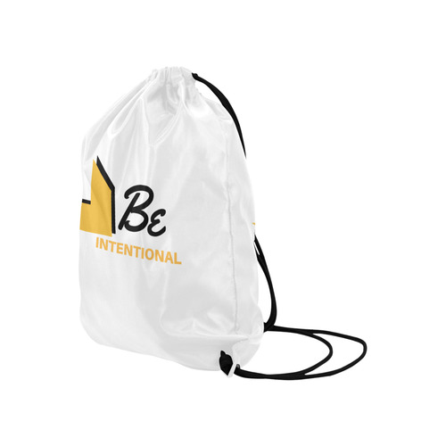 Be Intentional White Design Large Drawstring Bag Model 1604 (Twin Sides)  16.5"(W) * 19.3"(H)