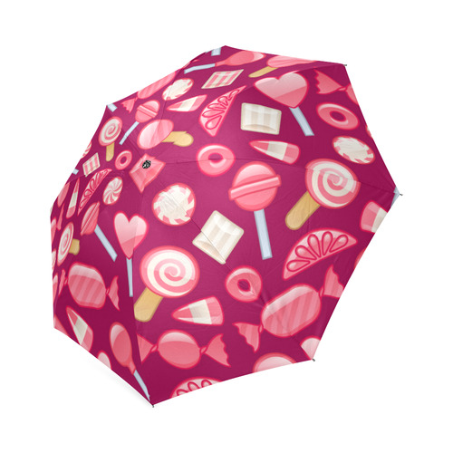 Sweet Candy Cane Love Hearts Foldable Umbrella (Model U01)