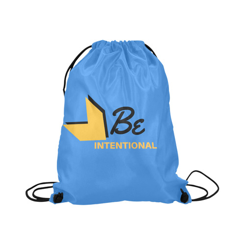 Be Intentional blue Design Large Drawstring Bag Model 1604 (Twin Sides)  16.5"(W) * 19.3"(H)