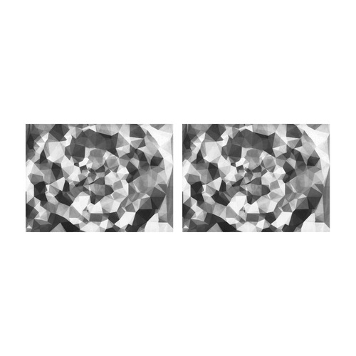contemporary geometric polygon abstract pattern in black and white Placemat 14’’ x 19’’ (Two Pieces)
