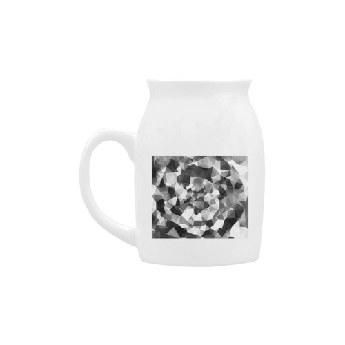 contemporary geometric polygon abstract pattern in black and white Milk Cup (Small) 300ml