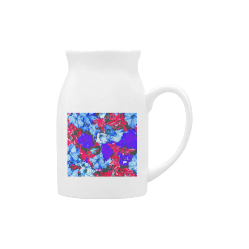 closeup flower texture abstract in blue purple red Milk Cup (Large) 450ml