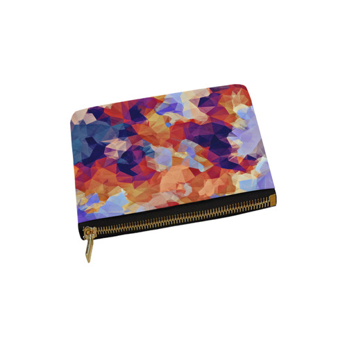 psychedelic geometric polygon pattern abstract in orange brown blue purple Carry-All Pouch 6''x5''