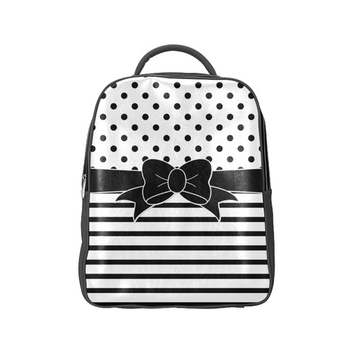 black and white polka dot backpack