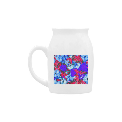 closeup flower texture abstract in blue purple red Milk Cup (Small) 300ml