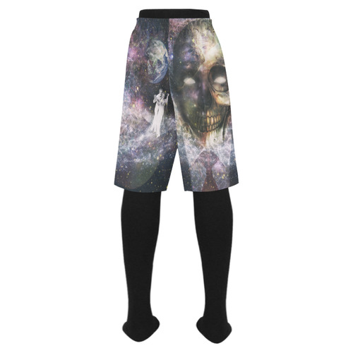 Psychedelic Skull and Galaxy Men's Swim Trunk (Model L21)