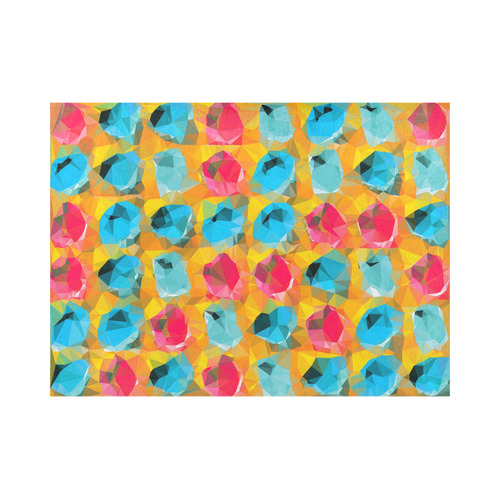 geometric polygon abstract pattern in blue orange red Placemat 14’’ x 19’’ (Six Pieces)