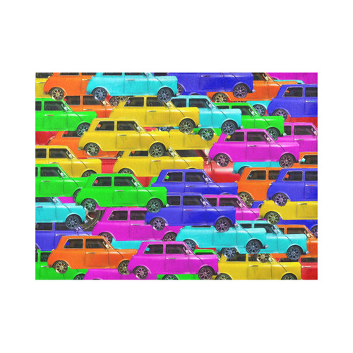 vintage car toy background in yellow blue pink green orange Placemat 14’’ x 19’’ (Set of 6)