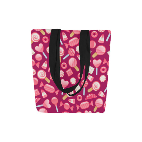 Sweet Candy Cane Love Hearts Canvas Tote Bag (Model 1657)