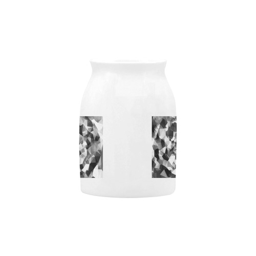 contemporary geometric polygon abstract pattern in black and white Milk Cup (Small) 300ml