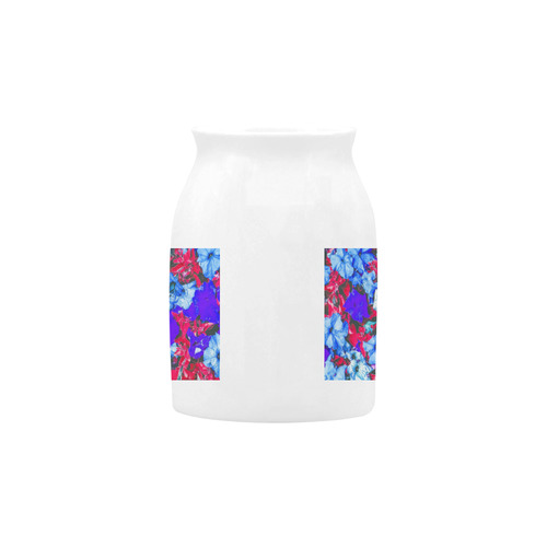 closeup flower texture abstract in blue purple red Milk Cup (Small) 300ml