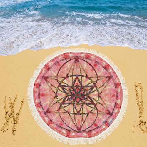 protection- vitality and awakening by Sitre haim Circular Beach Shawl 59"x 59"