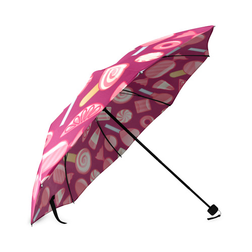 Sweet Candy Cane Love Hearts Foldable Umbrella (Model U01)