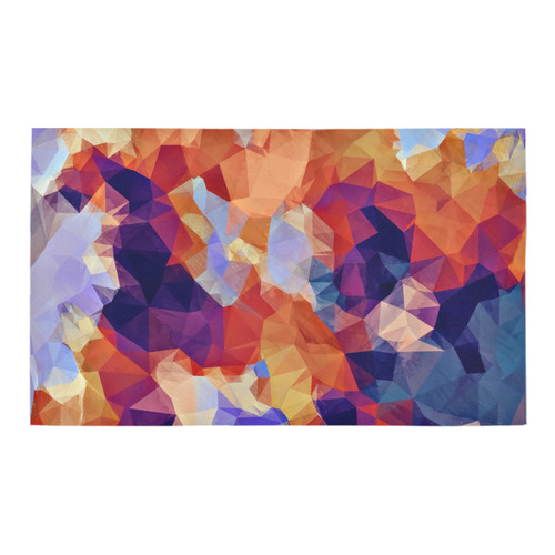 psychedelic geometric polygon pattern abstract in orange brown blue purple Azalea Doormat 30" x 18" (Sponge Material)