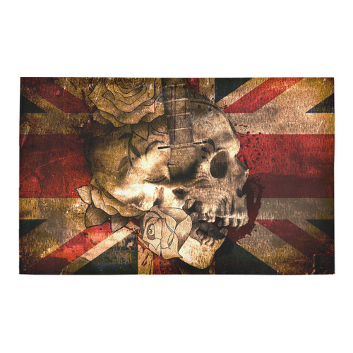 Grunge Skull and British Flag Bath Rug 20''x 32''