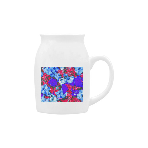 closeup flower texture abstract in blue purple red Milk Cup (Small) 300ml