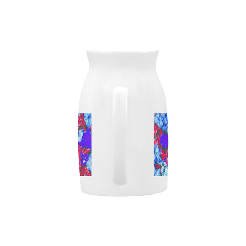 closeup flower texture abstract in blue purple red Milk Cup (Large) 450ml