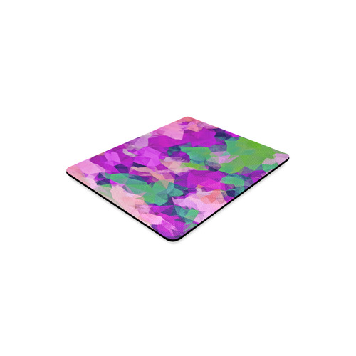 psychedelic geometric polygon pattern abstract in pink purple green Rectangle Mousepad