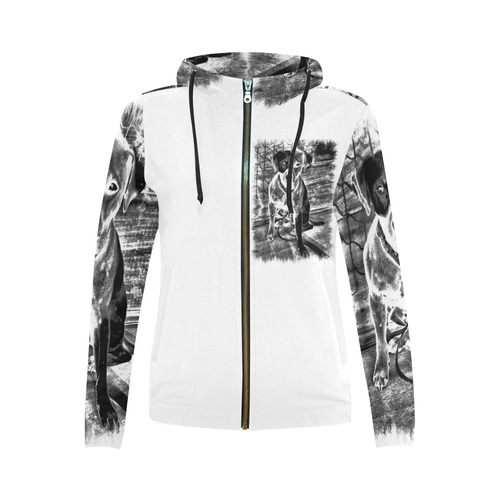 bw8AG All Over Print Full Zip Hoodie for Women (Model H14)