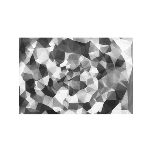 contemporary geometric polygon abstract pattern in black and white Placemat 12’’ x 18’’ (Set of 4)