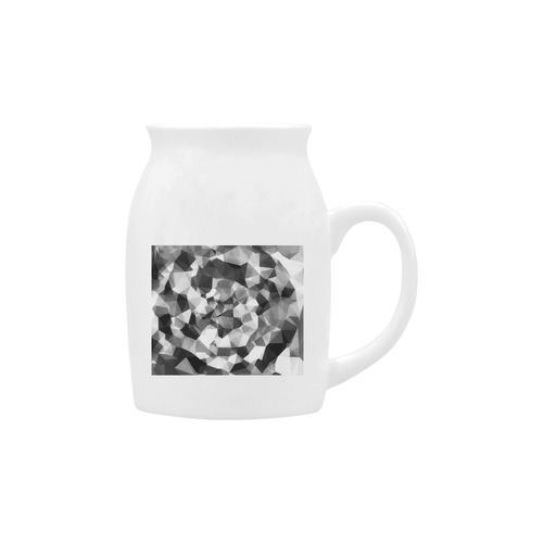 contemporary geometric polygon abstract pattern in black and white Milk Cup (Small) 300ml