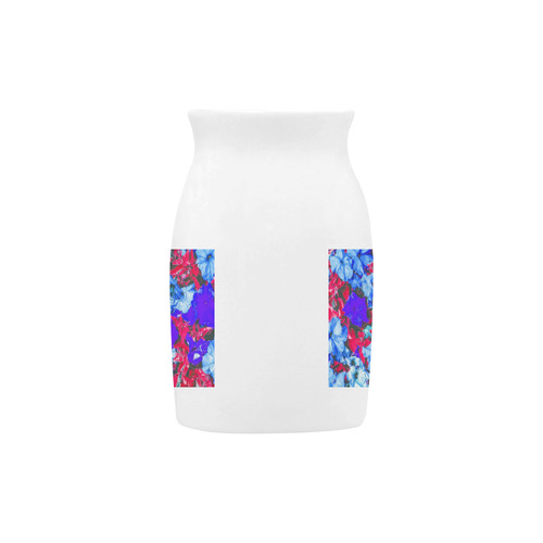 closeup flower texture abstract in blue purple red Milk Cup (Large) 450ml