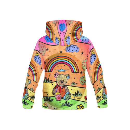 Teddy Bear by Nico Bielow All Over Print Hoodie for Kid (USA Size) (Model H13)