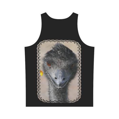 Happy Emu with yellow flower, photo All Over Print Tank Top for Men (Model T43)