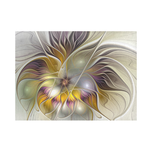 Abstract Colorful Fantasy Flower Modern Fractal Placemat 14’’ x 19’’ (Set of 4)