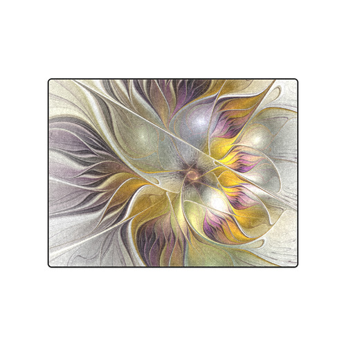 Abstract Colorful Fantasy Flower Modern Fractal Blanket 50"x60"