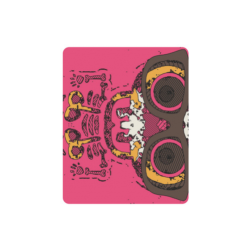 funny skull and bone graffiti drawing in orange brown and pink Rectangle Mousepad