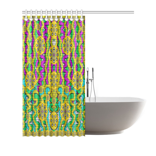 Merry happy festive flowers of love Shower Curtain 66"x72"