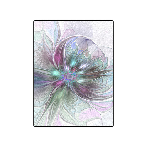 Colorful Fantasy Abstract Modern Fractal Flower Blanket 50"x60"