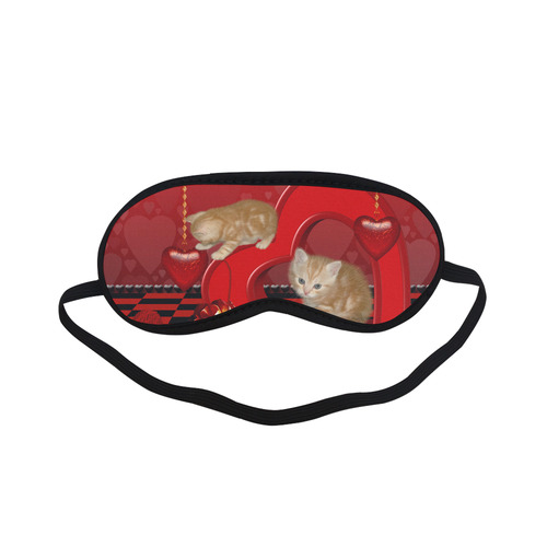 Cute kitten with hearts Sleeping Mask