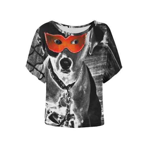 PARTY DAWG Women's Batwing-Sleeved Blouse T shirt (Model T44)