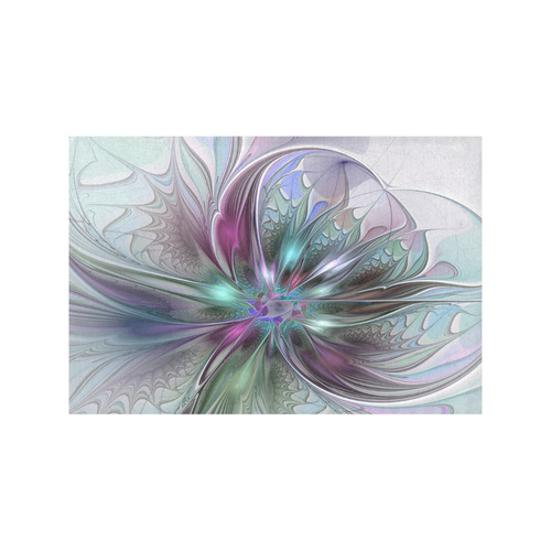 Colorful Fantasy Abstract Modern Fractal Flower Placemat 12’’ x 18’’ (Set of 2)