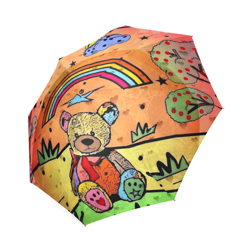 Teddy Bear by Nico Bielow Foldable Umbrella (Model U01)