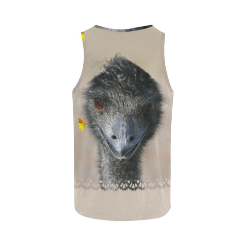 Happy Emu with Flower, photo All Over Print Tank Top for Men (Model T43)
