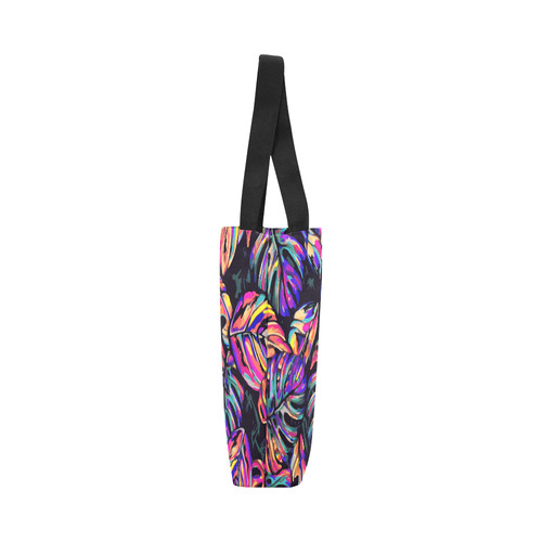 Colorful Tropical Jungle Leaves Floral Canvas Tote Bag (Model 1657)