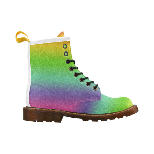 metallic rainbow glitter texture High Grade PU Leather Martin Boots For Women Model 402H