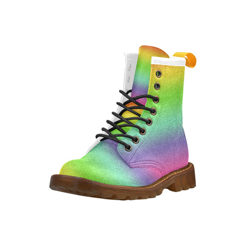 metallic rainbow glitter texture High Grade PU Leather Martin Boots For Women Model 402H