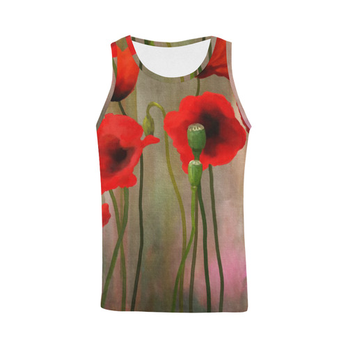 Poppies All Over Print Tank Top for Men (Model T43)