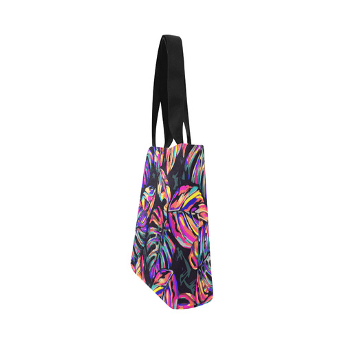 Colorful Tropical Jungle Leaves Floral Canvas Tote Bag (Model 1657)