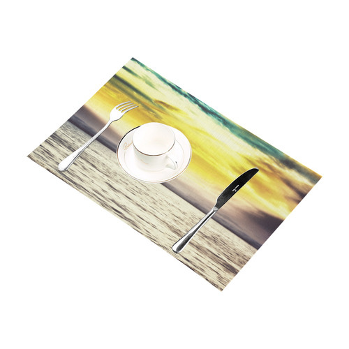 cloudy sunset sky with ocean view Placemat 12’’ x 18’’ (Set of 6)