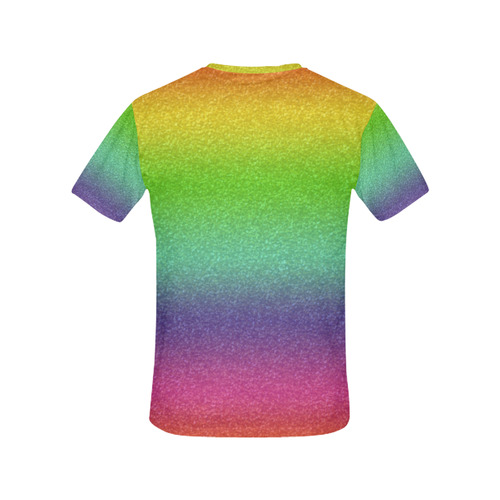 metallic rainbow glitter texture All Over Print T-Shirt for Women (USA Size) (Model T40)