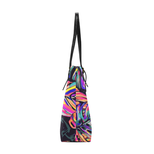 Colorful Tropical Jungle Leaves Floral Euramerican Tote Bag/Small (Model 1655)